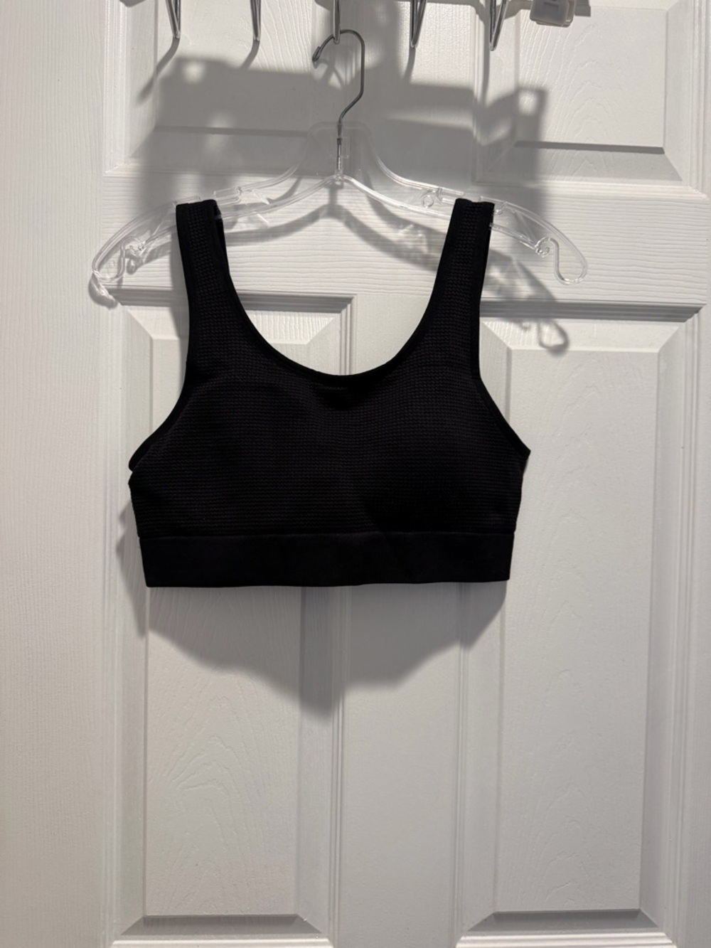 PINK Victoria's Secret Black Waffle Knit Bra